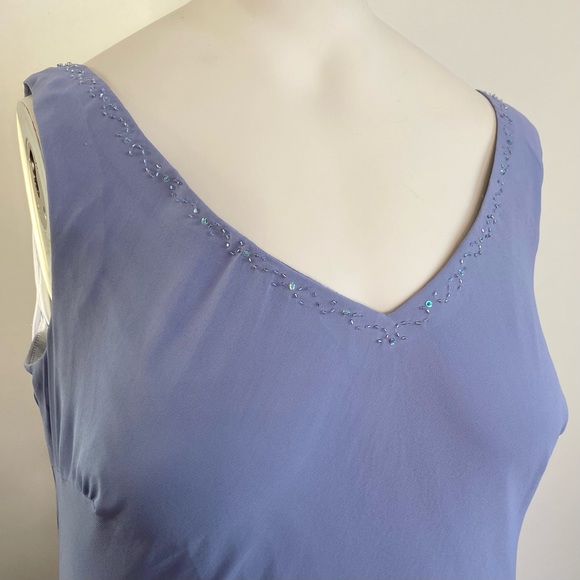 Alex Evenings periwinkle blue tiered chiffon dress 22 - Picture 3 of 8